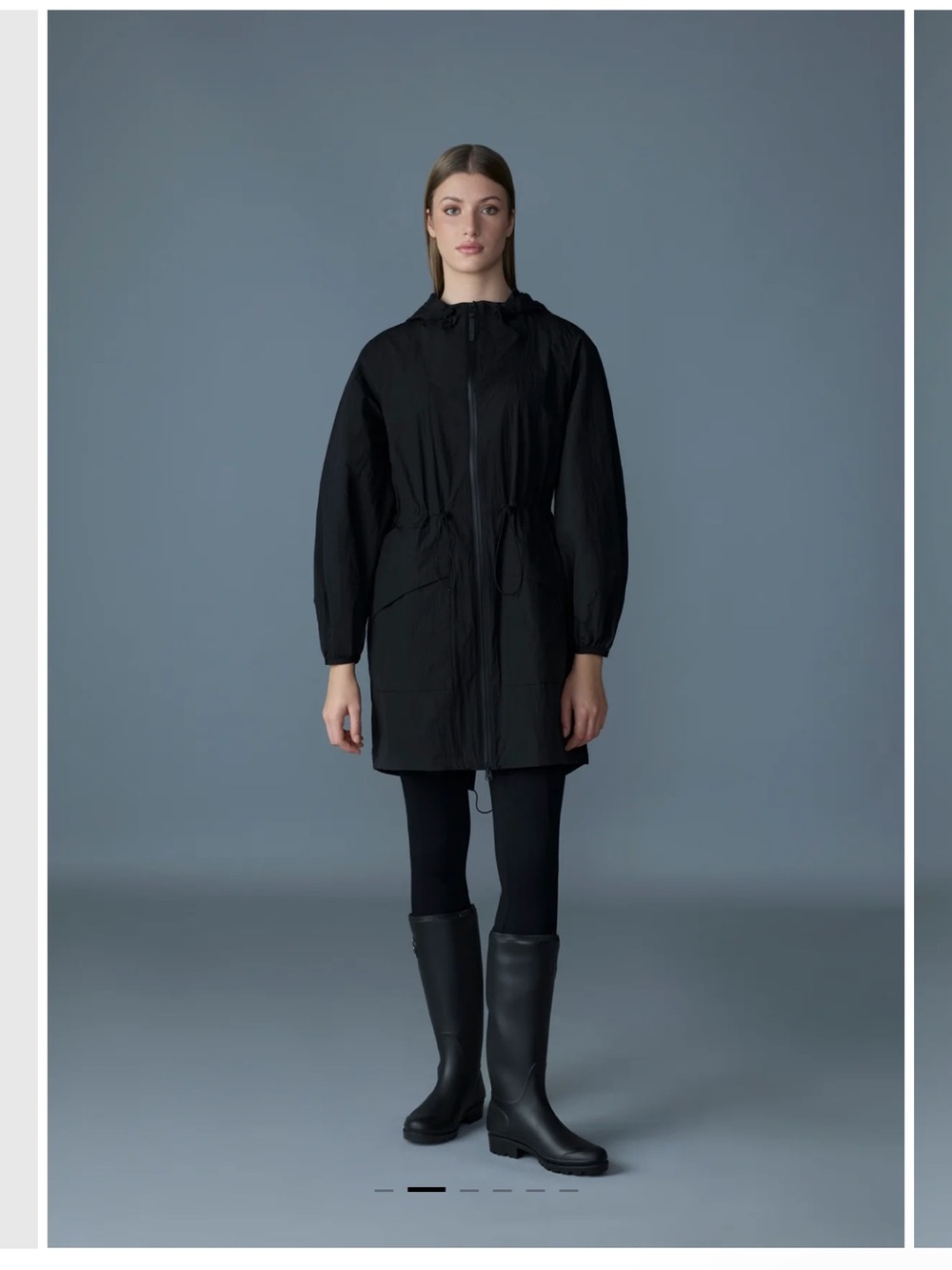 Mackage Black Hooded Utility Parka with Drawstring Waist